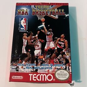 Tecmo NBA Basketball (Nintendo NES) Complete In Box Cib Box Tested, Excellent 