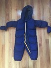 Baby Gap Navy Blue Fleece Lined Snowsuit Snow Mittens 18-24 Months Zip Up One 