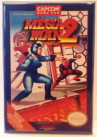 Mega Man 2 MAGNET 2" x 3" Refrigerator Locker Nintendo NES Vintage Game Box  