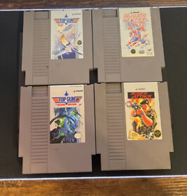 Lote de 4 Juegos de Konami NES (Top Gun, Rush'n Attack, Hojas de Acero)