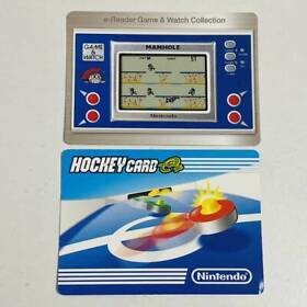 Used Card E Game Watch Manhole Hockey Set Of 2 Nintendo Rare
