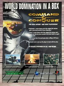 Command & Conquer Playstation PS1 Sega Saturn PSX 1997 Promo Ad Art Print Poster