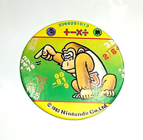 (Game Item) Menko, Famicom, Donkey Kong Jr Math, 1983, Small Size, Retro, Card.