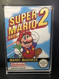 Super Mario Bros. 2 Nintendo Nes System Spiel OVP PAL + Acrylcase + Schutzhülle