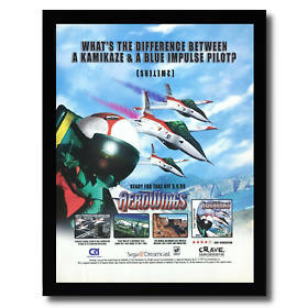 1999 AeroWings Framed Print Ad/Poster Official Authentic Sega Dreamcast Game Art
