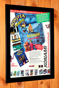 1992 Monster in My Pocket Castlevania NES Konami Vintage Small Poster Ad Framed