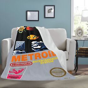 Vintage Style Retro METROID NES Box Nintendo Ultra-Soft Micro Fleece Blanket