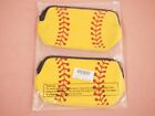 Honbay 2PCS Neoprene Baseball Print Makeup Bag Softball Travel Portable Cosme...