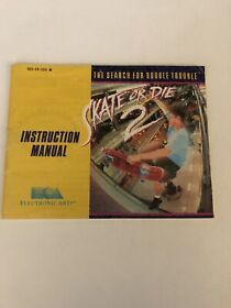 Skate or Die 2 Nintendo NES Manual Only Original Authentic Good Condition