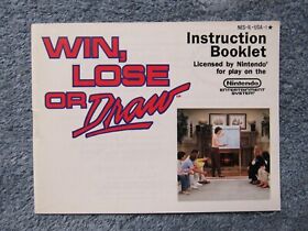 WIN, LOSE OR DRAW Instruction Manual   No Game   NES Nintendo