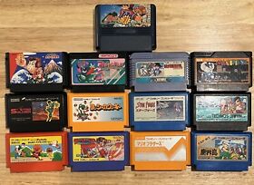 Lot Of 13 Nintendo Famicom Japanese Game Cartridges Only Tested & Working