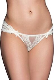 AGENT PROVOCATEUR SOLD OUT IVORY LACY OUVERT OPEN BRIEF SIZE AP4 LARGE UK12 BNWT