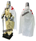 Medieval Knight Steel Full Suit of Armor Templar Crusader For Halloween Costume