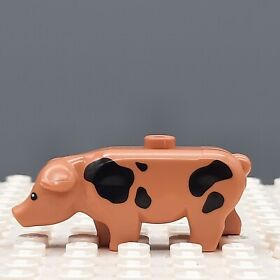 LEGO Animal: Pig with Black Eyes and Spots Minifigure 87621pb02 From Set 7189
