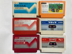 Nintendo Famicom Game software lot of 6 Donkey Kong Mario bros Block Gyro  
