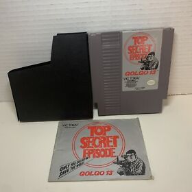 Golgo 13: Top Secret Episode (Nintendo NES 1988) Manual + Cartridge Tested/Works