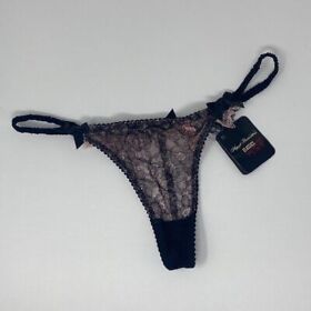 Agent Provocateur Ariel Black Pink Thong AP2 Small NWT $190