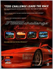 F355 Challenge: Passion Rossa Sega Dreamcast Promo Dec, 2000 Full Page Print Ad