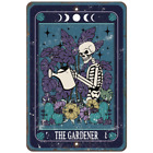 Funny Gothic Witchcraft Aluminum Metal Sign - Gardener Skeleton Tarot Card Gift
