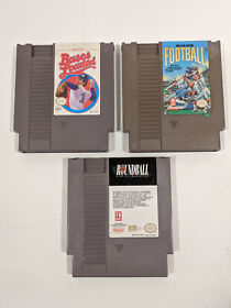 Nintendo NES Games Lot of 3 Bases Loaded - Play Action Football and RoundBall