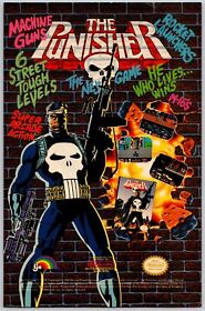 DAMAGED Punisher Print Ad Game Poster Art PROMO Original Nintendo NES LJN 1990