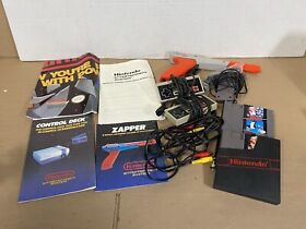 Nintendo NES Accessories Lot-Zapper,Cables,Manuals,Controllers, Games