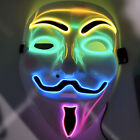 Vendetta Guy Fawkes LED Mask Light Up Hacker Cosplay Party Rave EDC Halloween