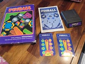 Intellivision PINBALL 1982 GAME, BOX, OVERLAYS, MANUALS, UNTESTED.
