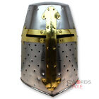Crusader Great Helm Medieval Knights Templar Helmet Armor - Carbon Steel Forged