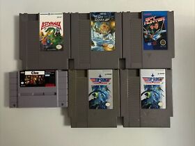 NES SNES Lot Of 6 Games Spy Hunter, Astyanax, Sky Shark, Clue, Top Gun-Fast Ship