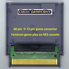Famicom 60 Pin to NES 72 Pin Adaptor Converter - For NES Console (10 COLORS)