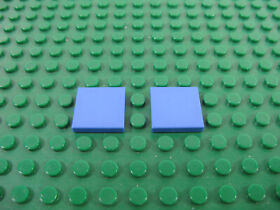 2x LEGO Blue-Violet Tile 2 x 2 Smooth Flat Plate Castle of Morcia 8781 #3068b