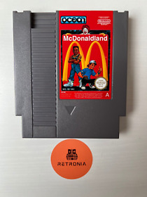 Carrello da gioco McDonaldland Nintendo NES versione UK con manica pulita e testata