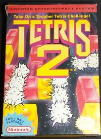 Tetris 2 II Puzzle Authentic Nintendo NES EXMT+ condition COMPLETE n box