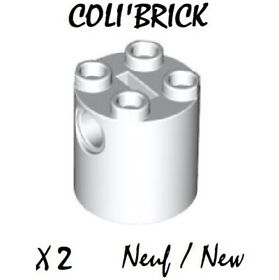 LEGO 30361 c - 2x brick / round 2x2x2 slide body - white / white - kg lot NEW
