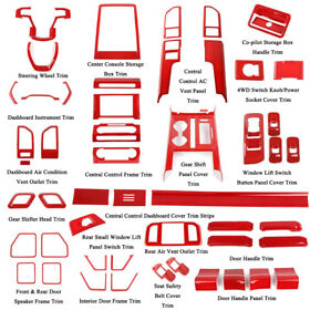 Full Set Interior Center Console Dash Cover Trim Kit for Ford F150 2015-2020 Red