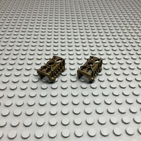 LEGO Bionicle Part 47299 Lot of 2 Flat Dark Gold Toa Metru Knee Cover 8762 8811