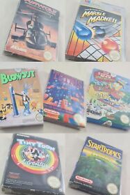Giochi Nintendo NES IMBALLO ORIGINALE Tetris TinyToon AirWolf Blowout The Simpsons selezione