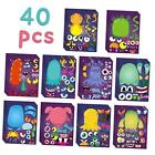 MALLMALL6 40Pcs Halloween Monsters Make a Face Stickers Sheets for Kids Make 