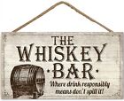 Vintage Whisky Bar Plaque Hanging Rustic Sign Home Bar Pub Man Cave Birthday ...