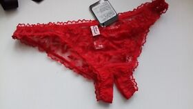 AGENT PROVOCATEUR SEXY SAUCY RED DENVER OUVERT OPEN BRIEF SIZE 2 SMALL UK 8 BNWT