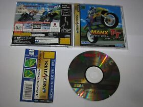 Manx TT Super Bike Sega Saturn Japan import +spine card US Seller