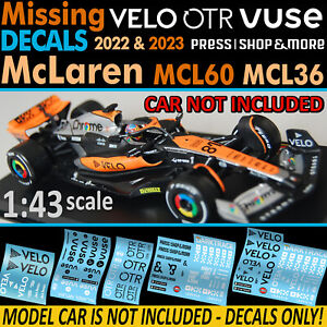 Missing Logos for the 2023 & 2022 McLaren MCL36 & MCL60 1:43 models Lando Norris