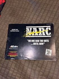 Original Nintendo NES Narc Video Game Manual Only