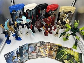 LEGO BIONICLE Glatorian set of 6 Complete With  6 Instructions And 5 Canisters