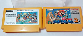 Super Mario Brothers 1 & 3 Nintendo Classic Famicom NES Cartridge Japan lot of 2