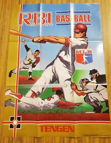 R.B.I. Baseball Nintendo NES Foldble Promo Poster Insert ONLY RBI