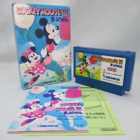 Mickey Mouse III 3 Yume Fusen with Box & Manual [Famicom JP ver.]