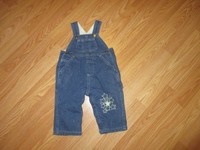 Girls Childrens Place FLEECE Lined Denim Jean Overalls Sz 3-6 Mos WARM Basic!