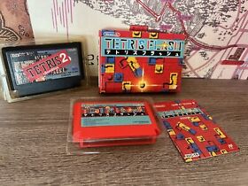 Tetris Flash Complete in Box CIB Famicom Japan + Tetris 2 Set